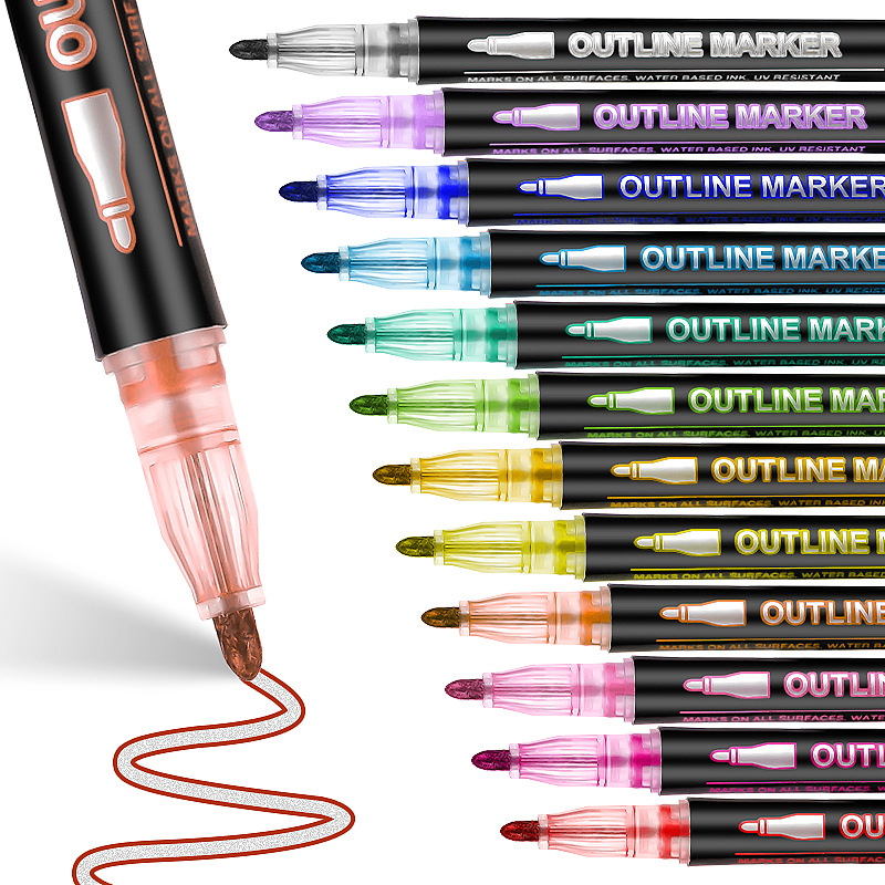 Highlighter Set Pastel - 8-60 Warna Pena Garis Ganda untuk