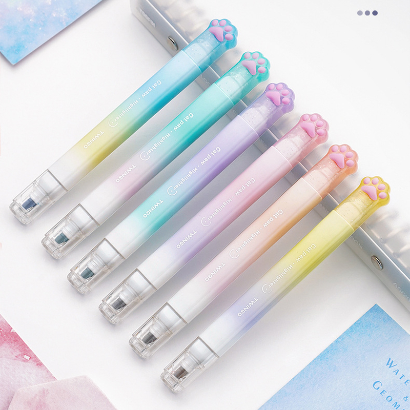Highlighter Set Pastel - 6 Buah Set Stabilo Kawaii Pena