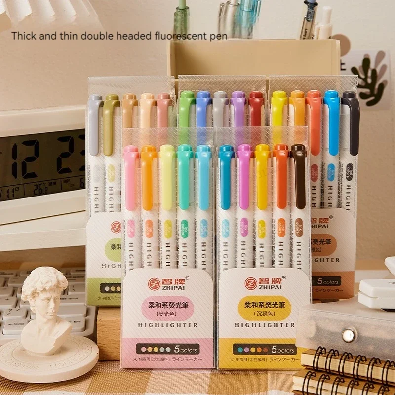 Highlighter Set Pastel - 5 Warna/Kotak Set Pena Stabilo Dua