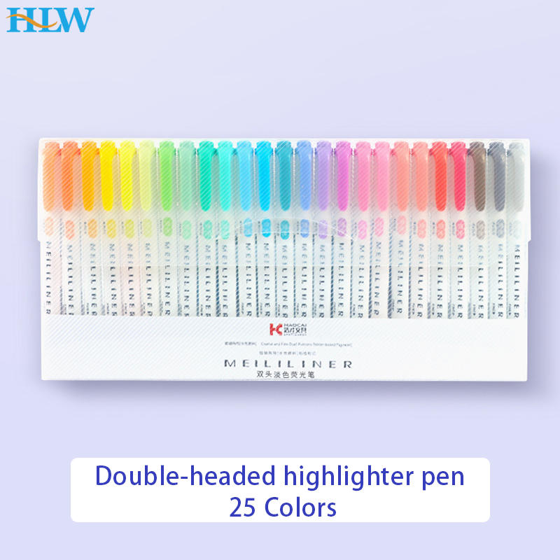 Highlighter Set Pastel - 25 Warna Stabilo Spidol Pastel Ujung