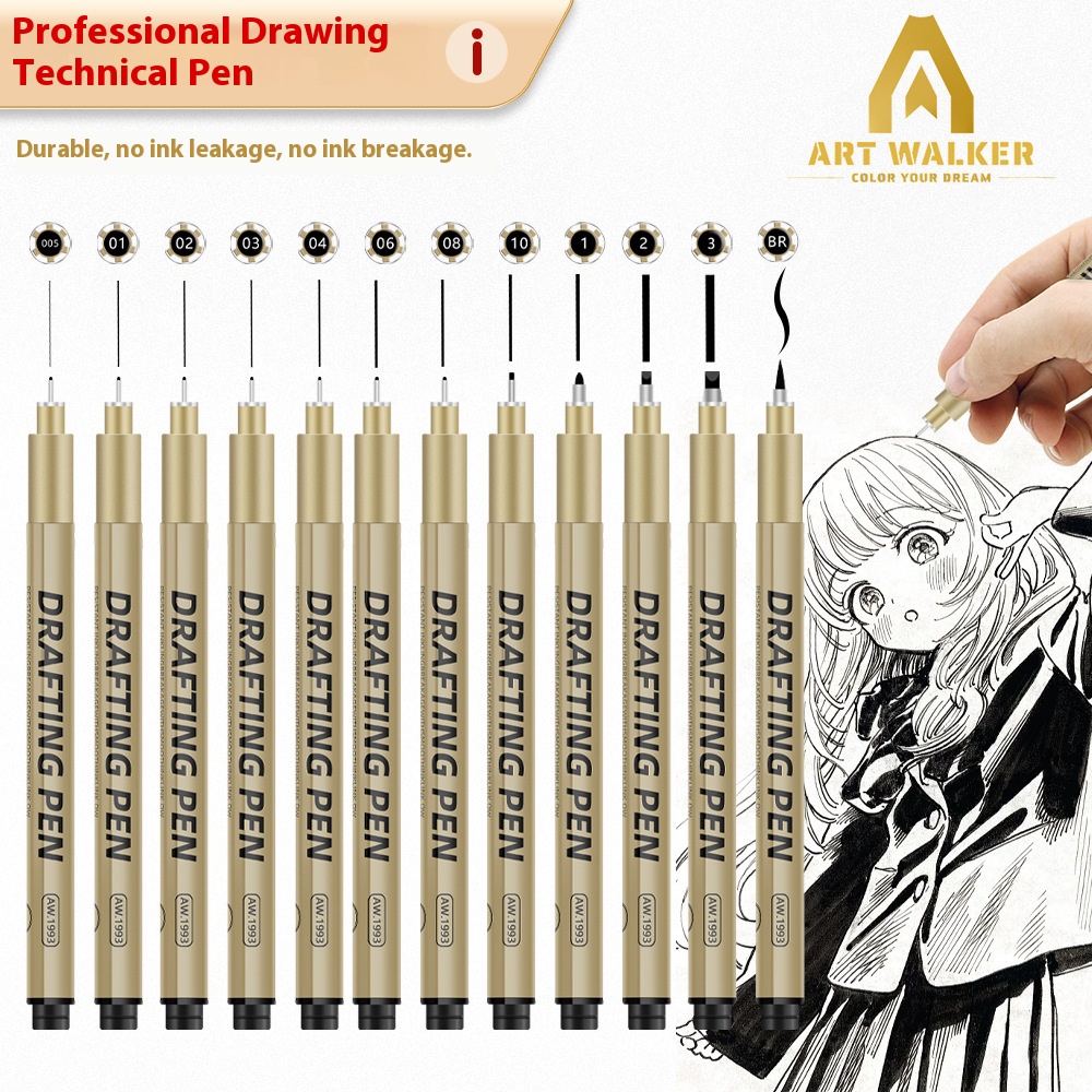 1/6/9/12 Pcs Manga Black Finel - Copic Marker Sketch ulasan dan harga