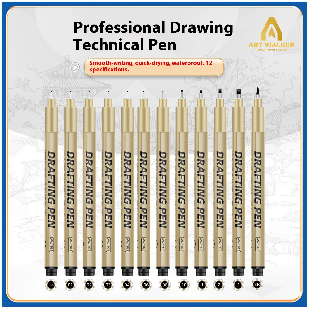 1/6/9/12 Pcs Manga Black Finel - Copic Marker Sketch ulasan dan harga