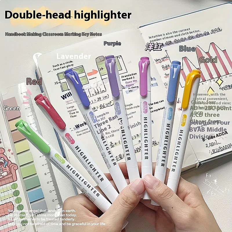 Set Pena Highlighter Dua Ujung - Highlighter Set Pastel ulasan dan harga