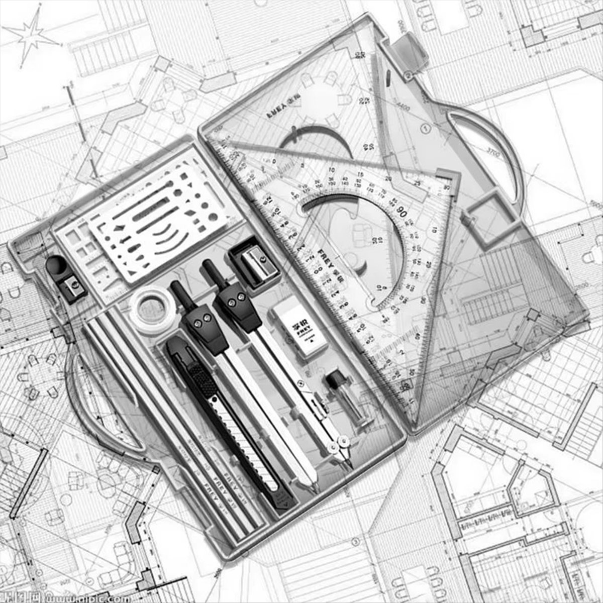 Set Alat Gambar Geometri ABBQ- - Compass Geometry Set ulasan dan harga