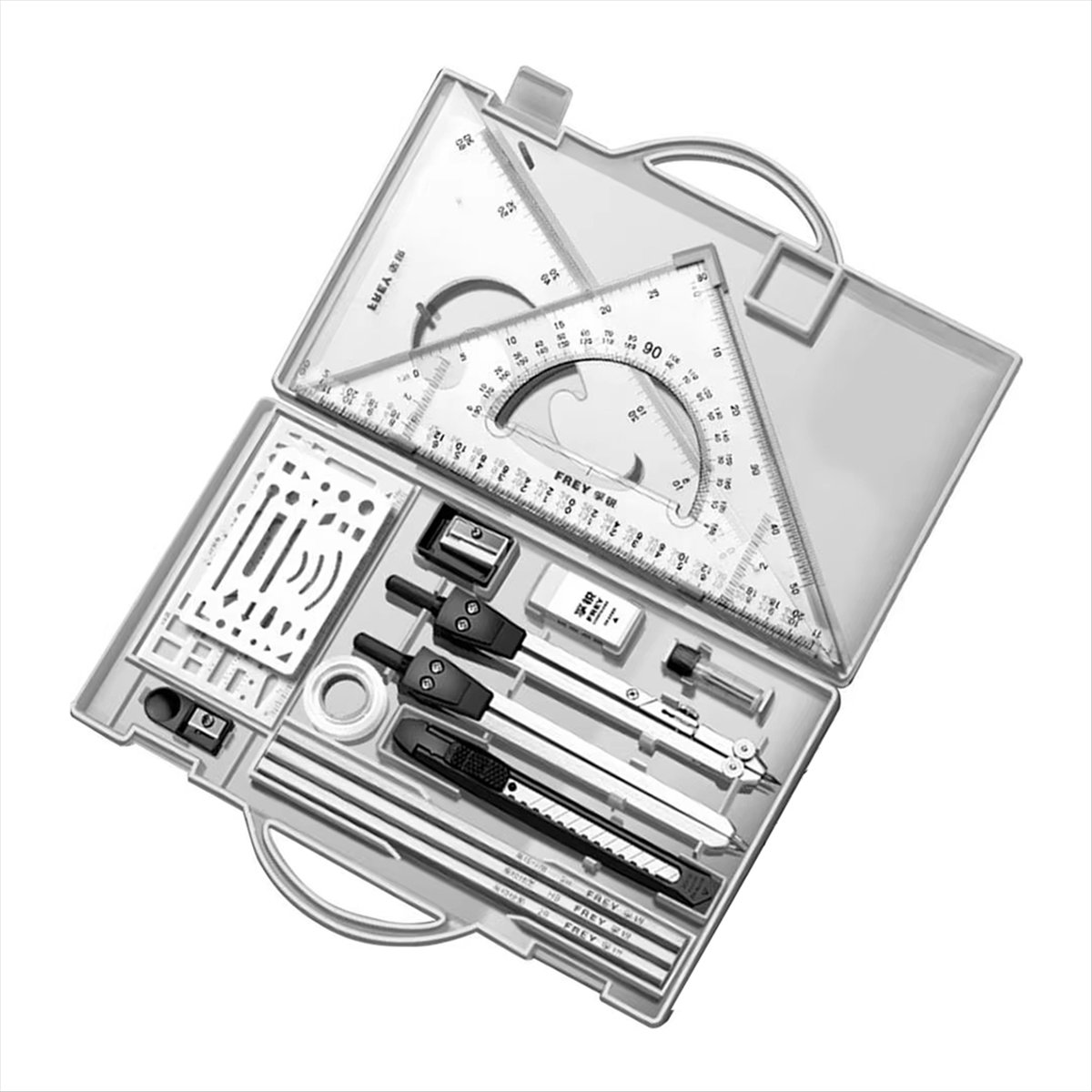 Set Alat Gambar Geometri ABBQ- - Compass Geometry Set ulasan dan harga
