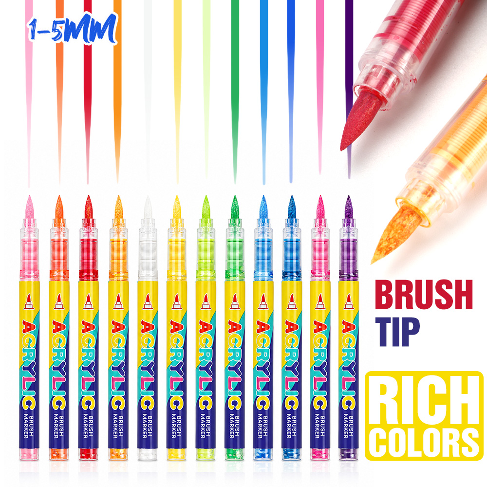 Set Spidol Kuas Akrilik 12 War - Copic Marker Sketch ulasan dan harga