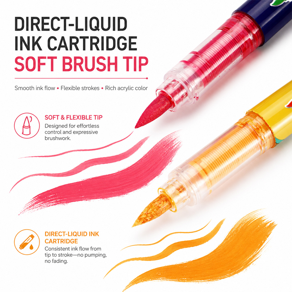 Set Spidol Kuas Akrilik 12 War - Copic Marker Sketch ulasan dan harga