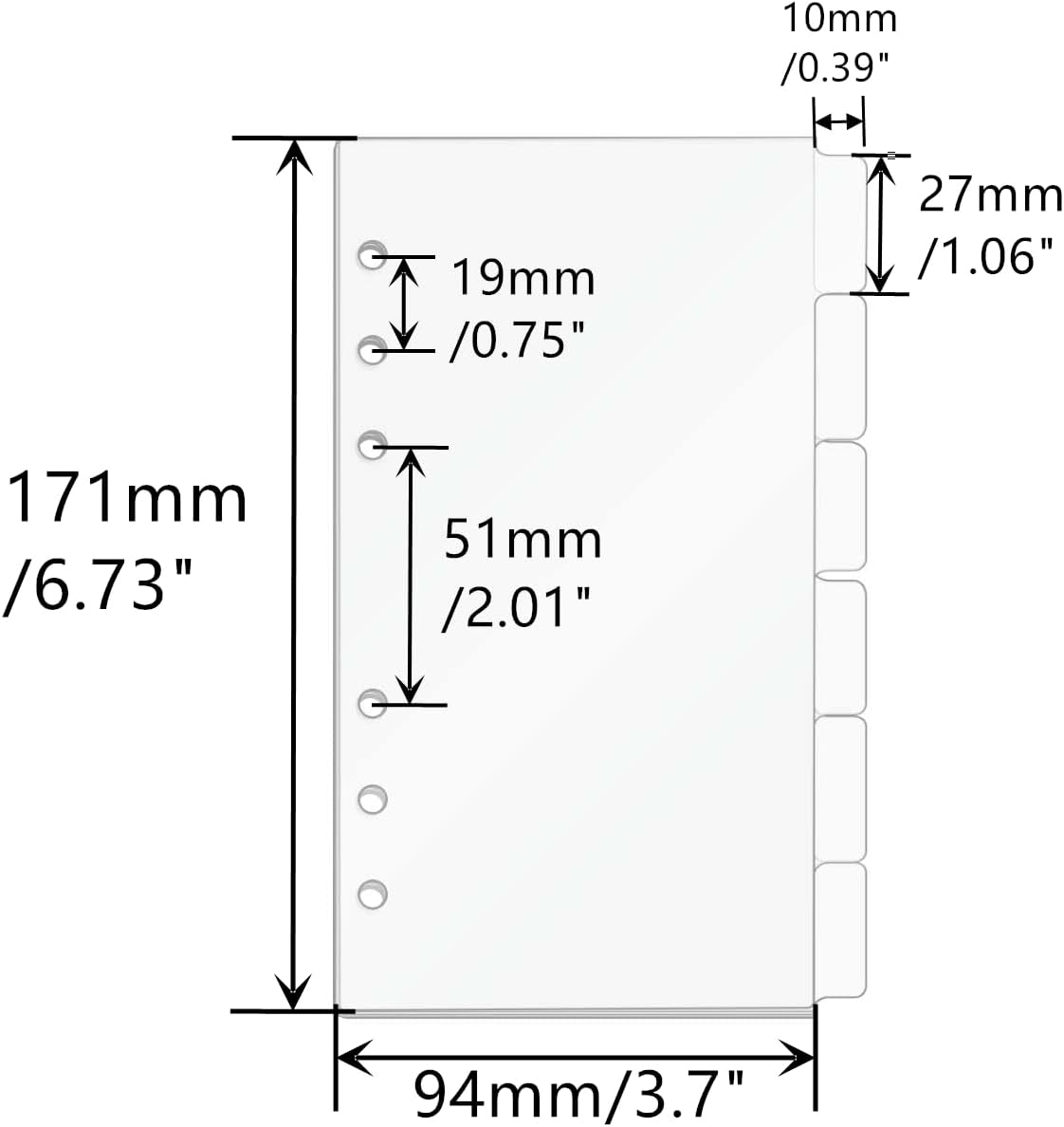 Pembatas Binder A5/A6/A7, Sisi - Index Tab Divider ulasan dan harga