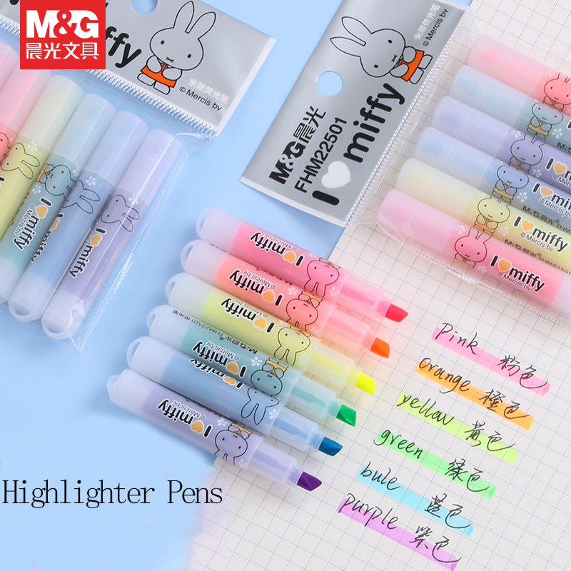 Spidol Highlighter M&G Desain  - Highlighter Set Pastel ulasan dan harga