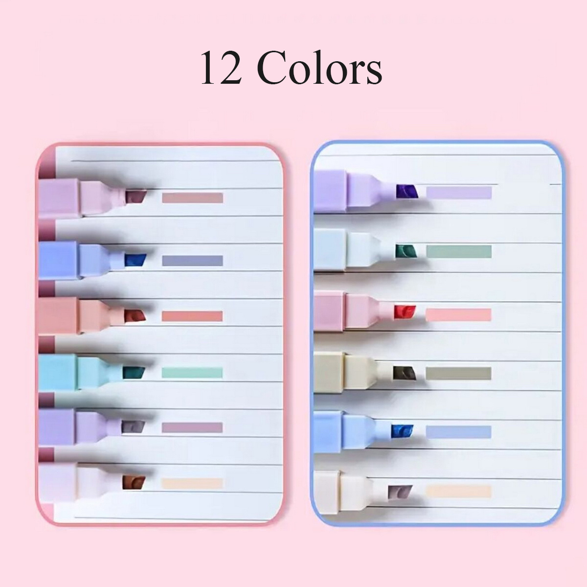 6/12pcs Set Highlighter Berwar - Highlighter Set Pastel ulasan dan harga