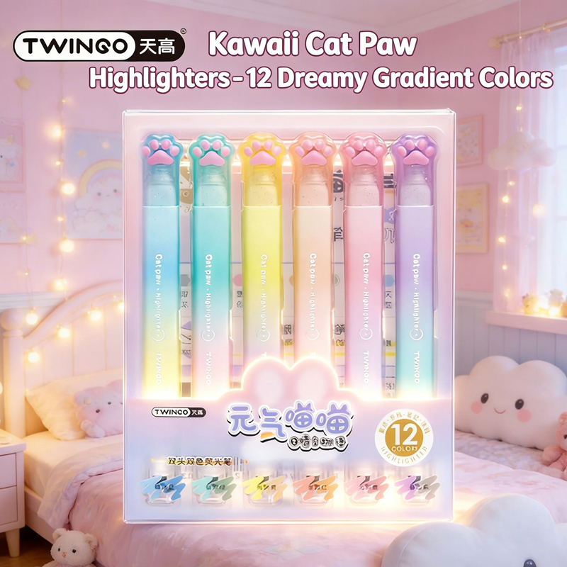 6 Buah Set Stabilo Kawaii Pena - Highlighter Set Pastel ulasan dan harga