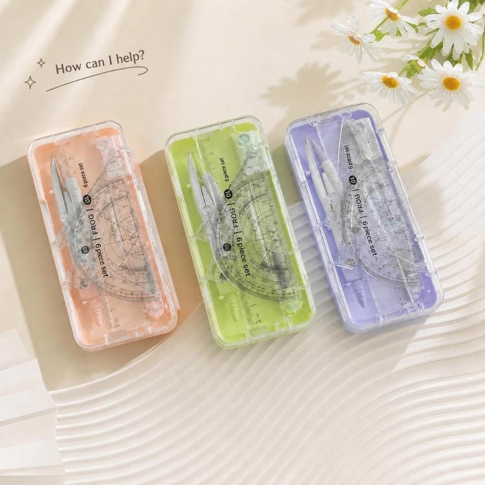 2/7pcs Set Kompas Tulip Portab - Compass Geometry Set ulasan dan harga